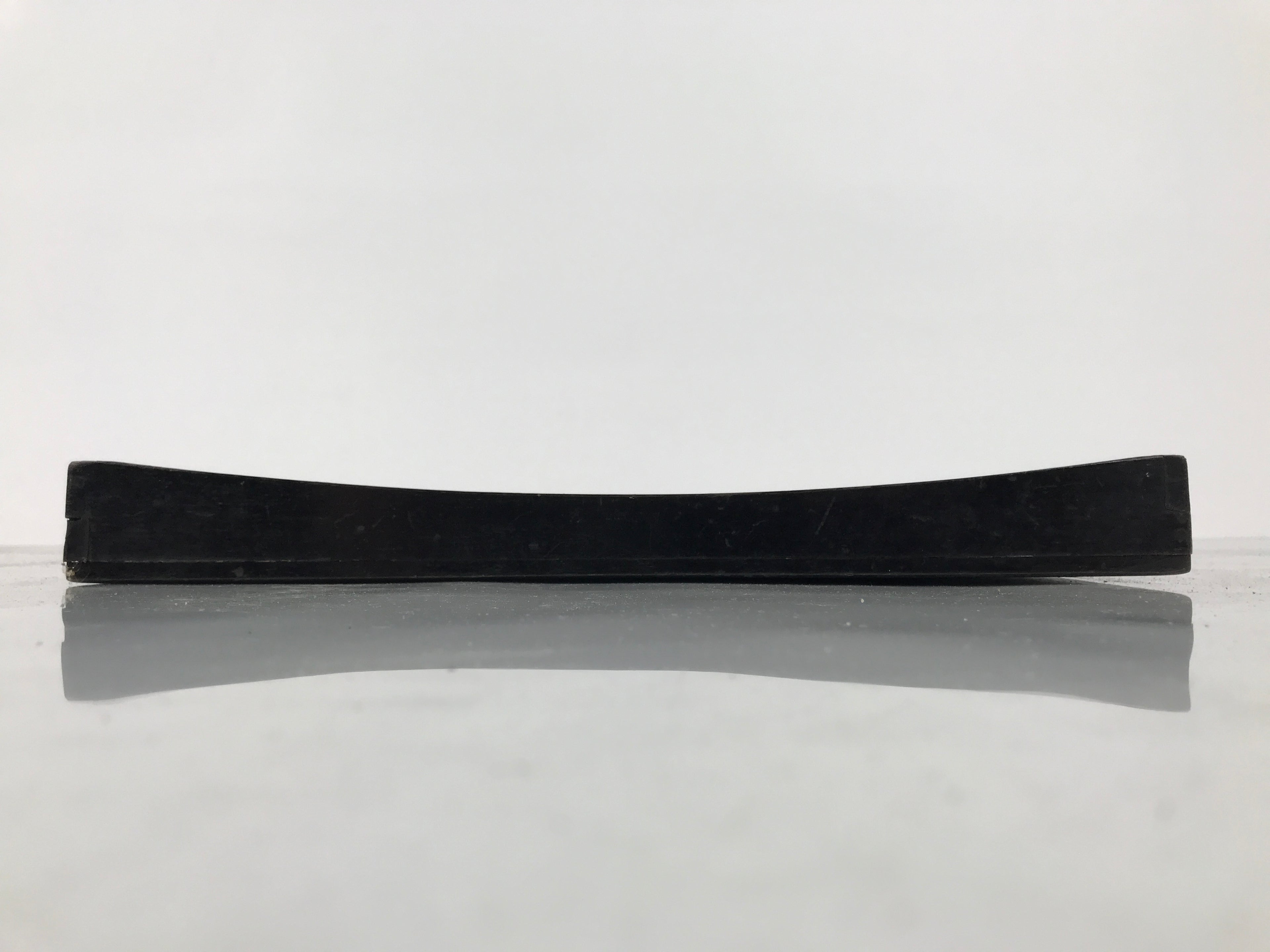 Japanese Lacquered Wood Serving Tray Obon Vtg Square Curved Red Edge Black L615