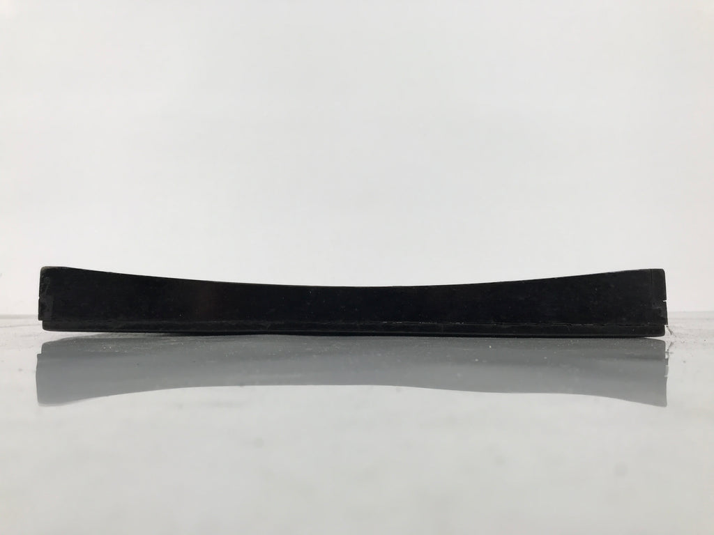 Japanese Lacquered Wood Serving Tray Obon Vtg Square Curved Red Edge Black L615