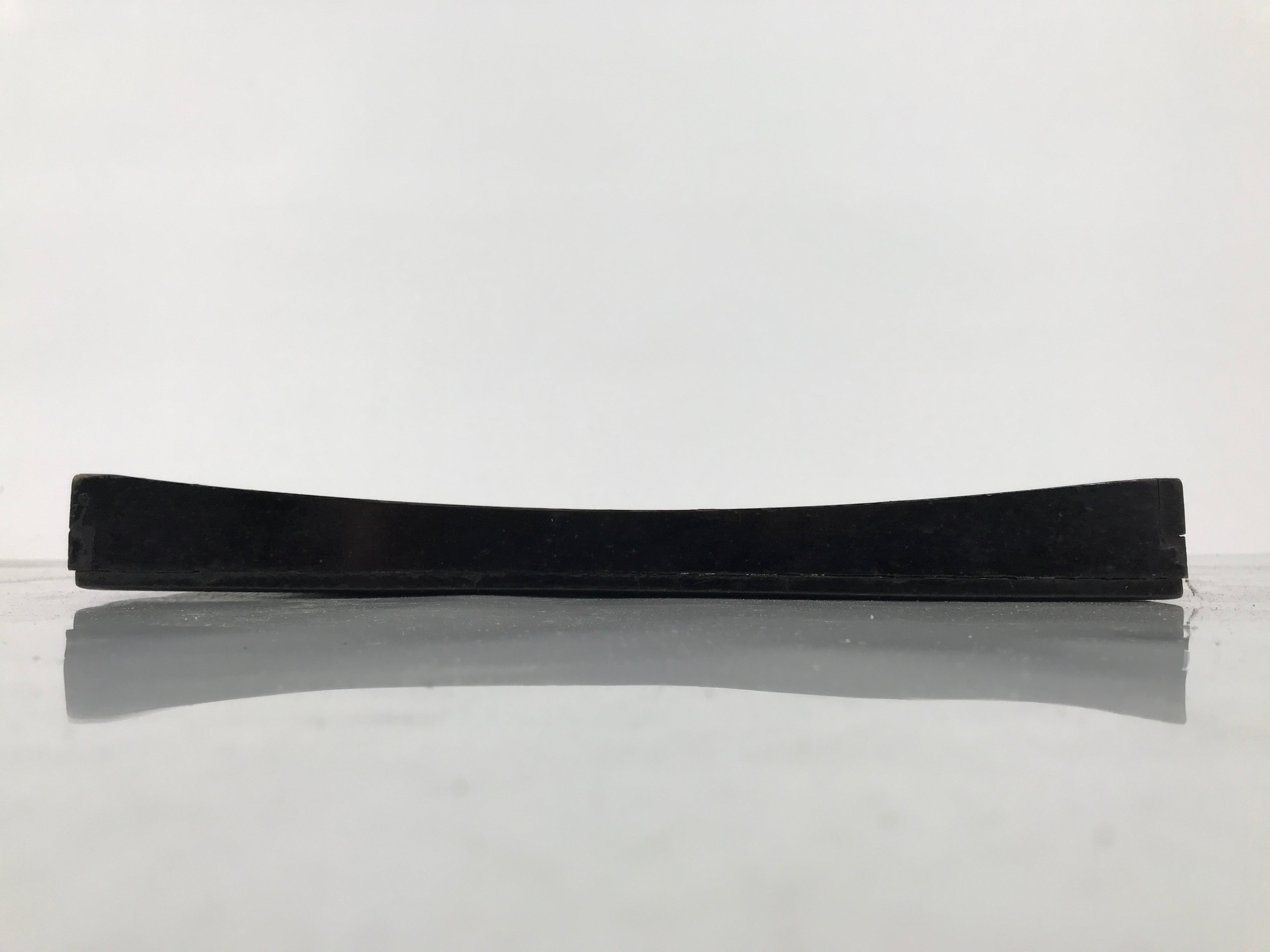 Japanese Lacquered Wood Serving Tray Obon Vtg Square Curved Red Edge Black L615