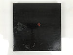 Japanese Lacquered Wood Serving Tray Obon Vtg Square Curved Red Edge Black L615