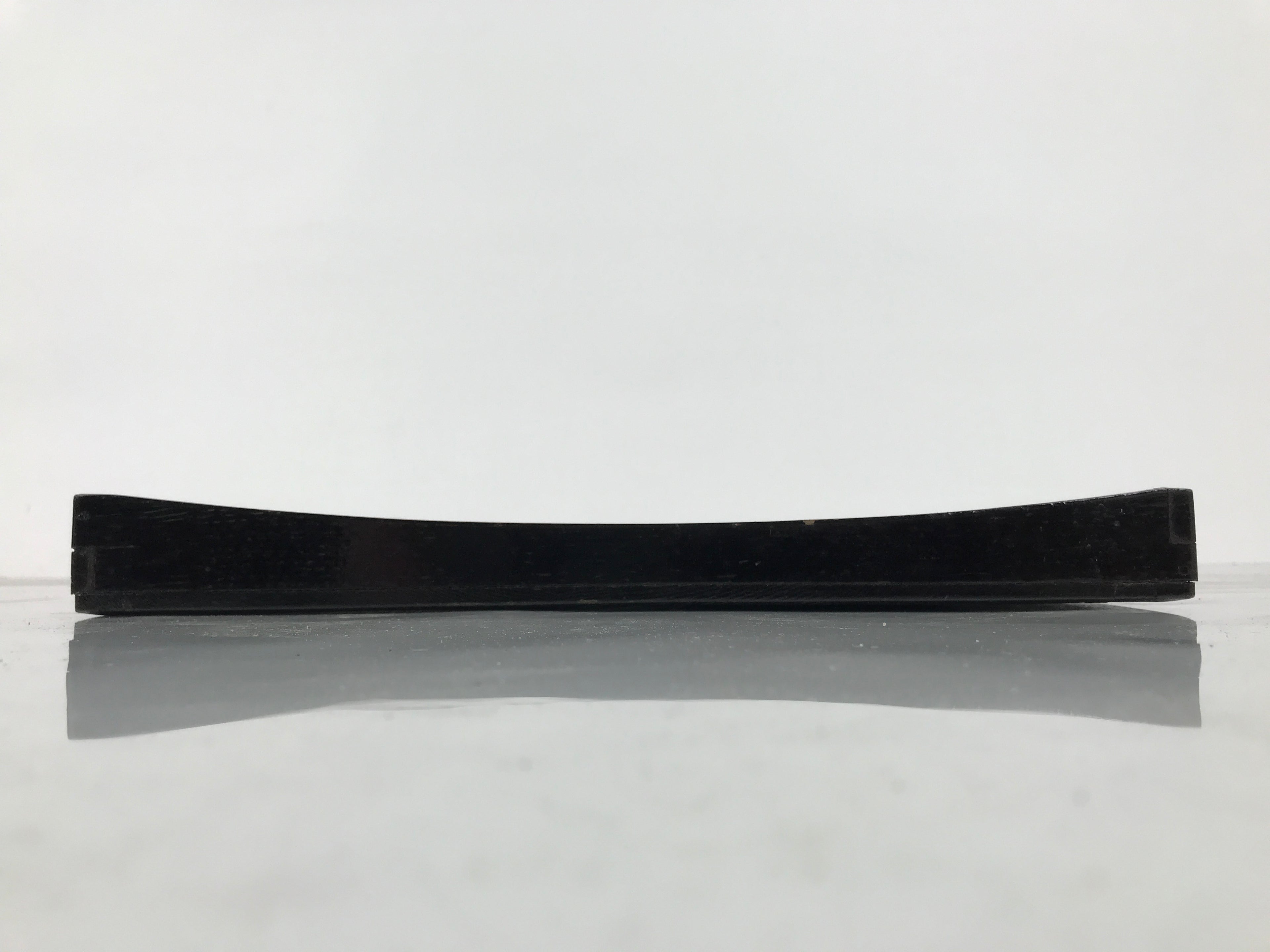 Japanese Lacquered Wood Serving Tray Obon Vtg Square Curved Red Edge Black L616