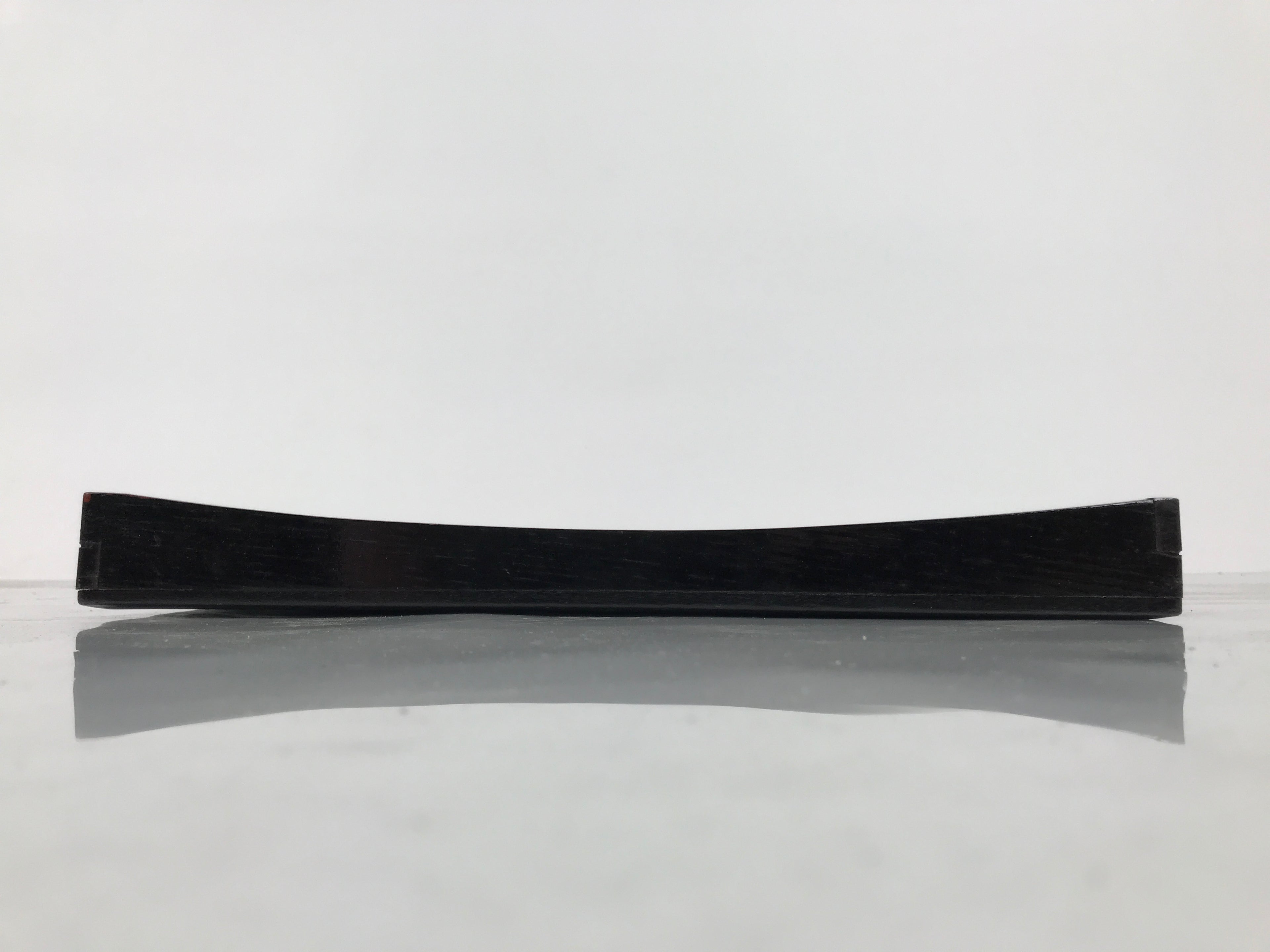 Japanese Lacquered Wood Serving Tray Obon Vtg Square Curved Red Edge Black L616