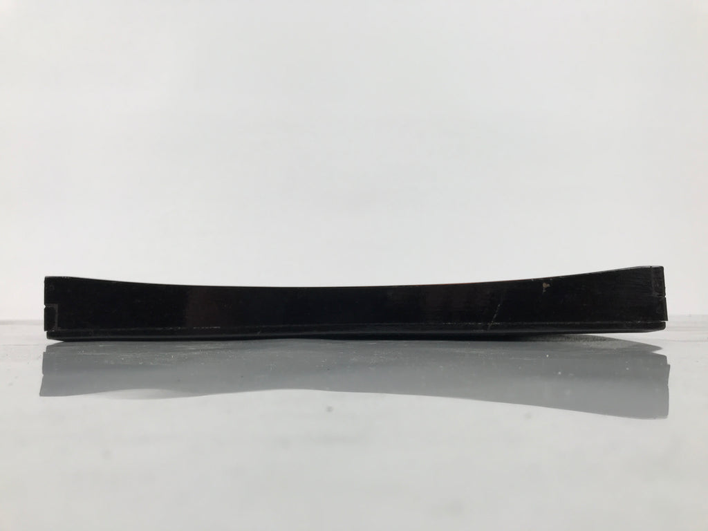 Japanese Lacquered Wood Serving Tray Obon Vtg Square Curved Red Edge Black L616