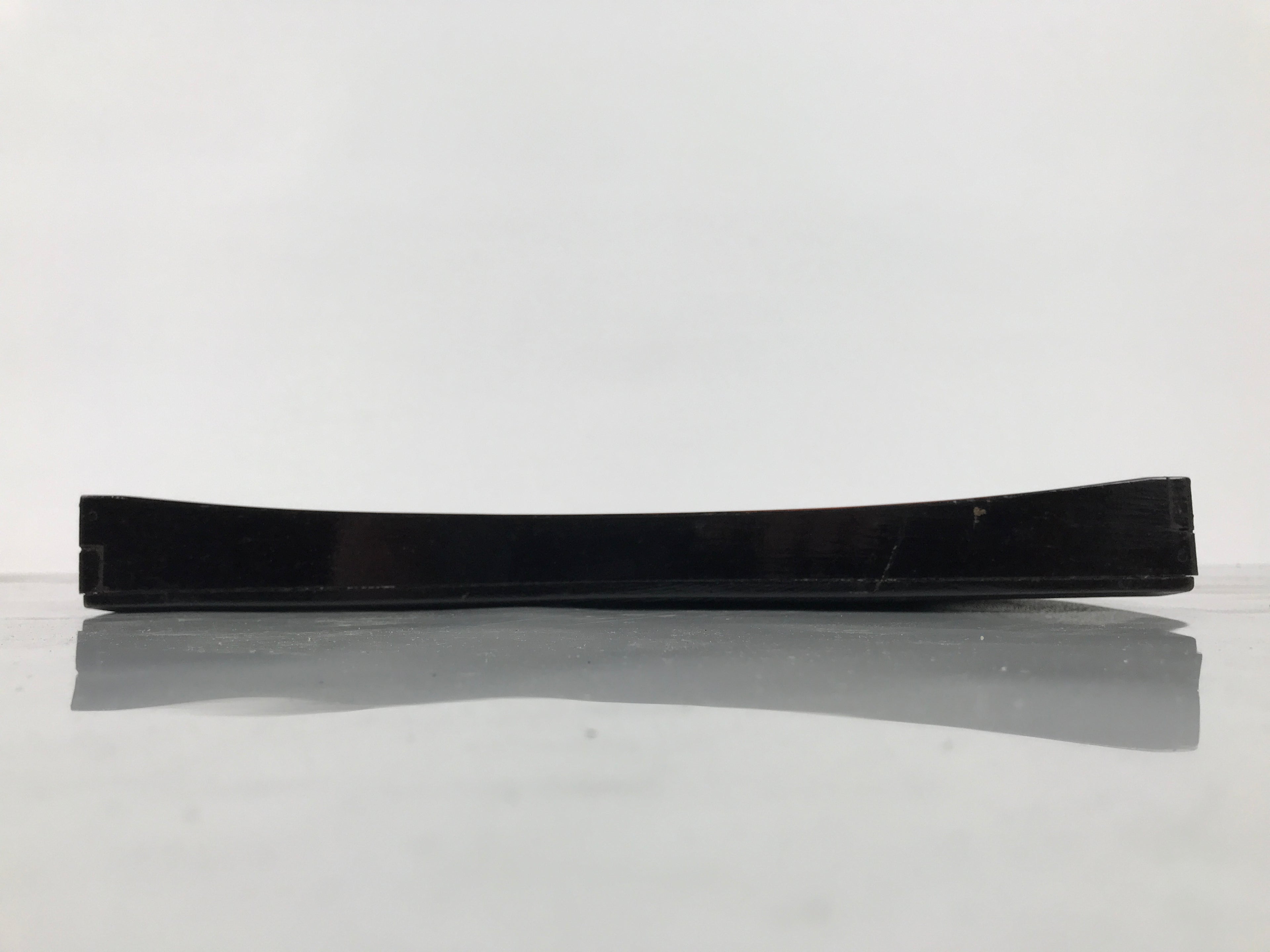 Japanese Lacquered Wood Serving Tray Obon Vtg Square Curved Red Edge Black L616