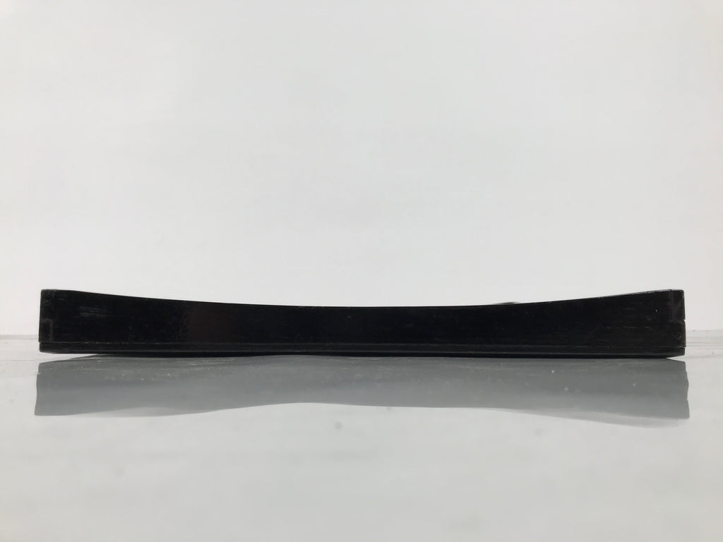 Japanese Lacquered Wood Serving Tray Obon Vtg Square Curved Red Edge Black L616