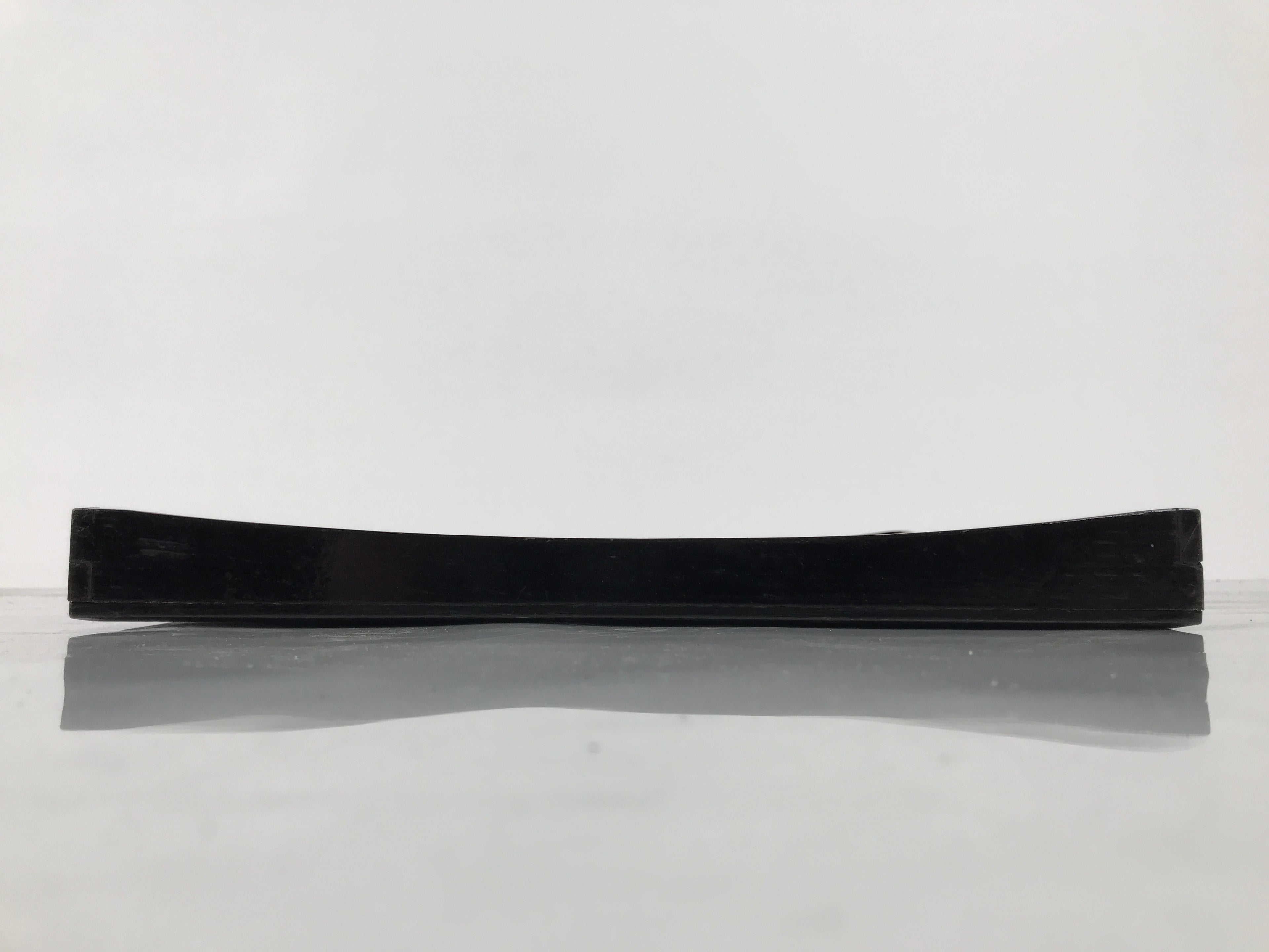 Japanese Lacquered Wood Serving Tray Obon Vtg Square Curved Red Edge Black L616
