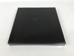 Japanese Lacquered Wood Serving Tray Obon Vtg Square Curved Red Edge Black L616