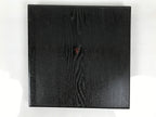 Japanese Lacquered Wood Serving Tray Obon Vtg Square Curved Red Edge Black L616