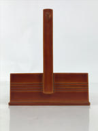 Japanese Lacquered Wood Serving Tray Vtg Hida Shunkei-Nuri Handle Brown L486