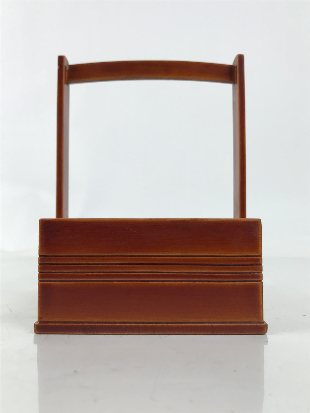 Japanese Lacquered Wood Serving Tray Vtg Hida Shunkei-Nuri Handle Brown L486