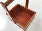 Japanese Lacquered Wood Serving Tray Vtg Hida Shunkei-Nuri Handle Brown L486