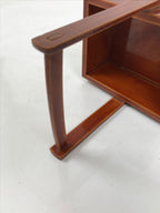 Japanese Lacquered Wood Serving Tray Vtg Hida Shunkei-Nuri Handle Brown L486