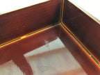 Japanese Lacquered Wood Serving Tray Vtg Hida Shunkei-Nuri Handle Brown L487