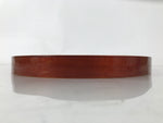 Japanese Lacquered Wood Serving Tray Vtg Hida Shunkei-Nuri Oval Brown Grain L478