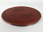 Japanese Lacquered Wood Serving Tray Vtg Hida Shunkei-Nuri Oval Brown Grain L478
