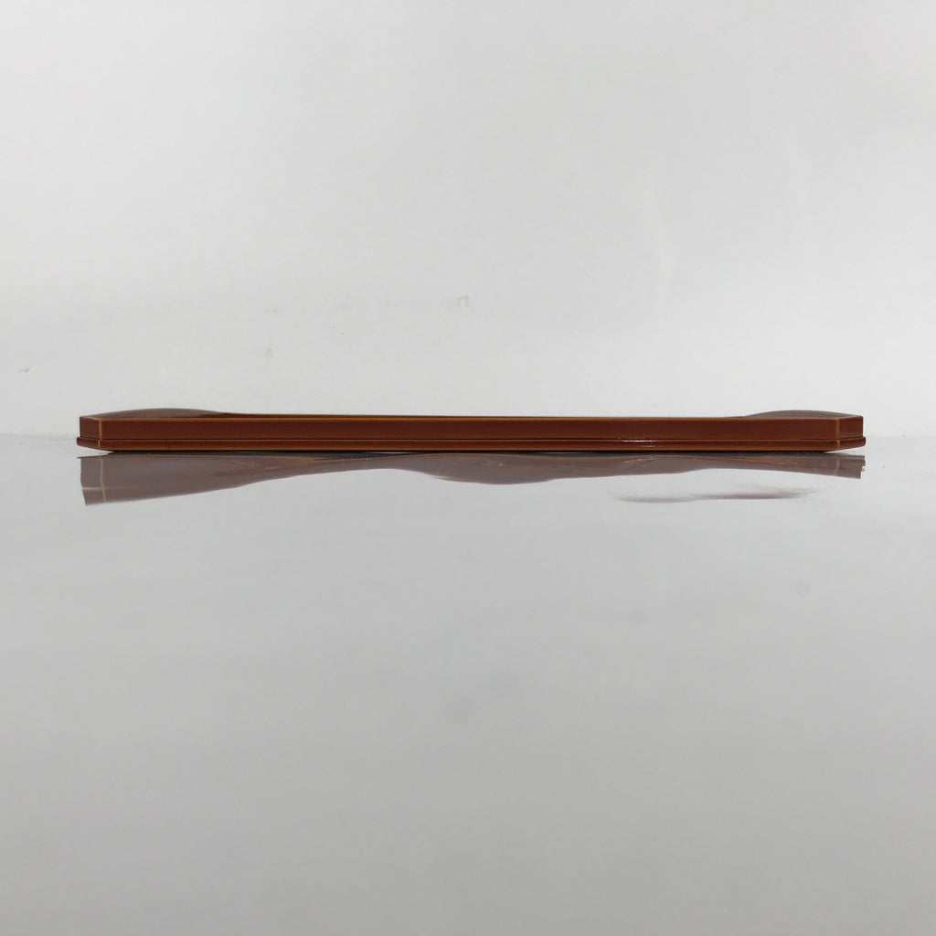 Japanese Lacquered Wood Serving Tray Vtg Hida Shunkei Obon Rectangle Brown L171