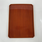 Japanese Lacquered Wood Serving Tray Vtg Hida Shunkei Obon Rectangle Brown L171