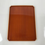 Japanese Lacquered Wood Serving Tray Vtg Hida Shunkei Obon Rectangle Brown L172