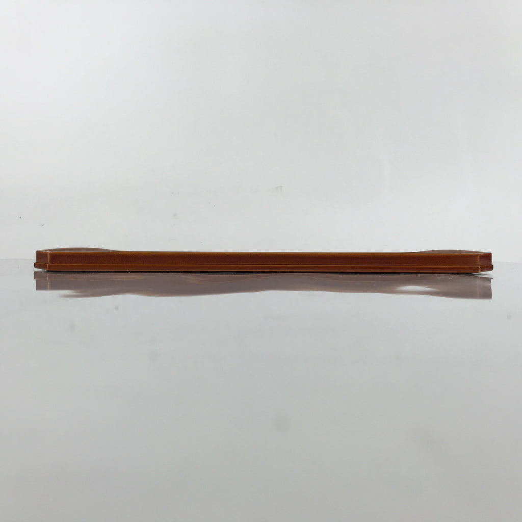 Japanese Lacquered Wood Serving Tray Vtg Hida Shunkei Obon Rectangle Brown L174