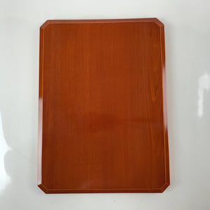 Japanese Lacquered Wood Serving Tray Vtg Hida Shunkei Obon Rectangle Brown L176