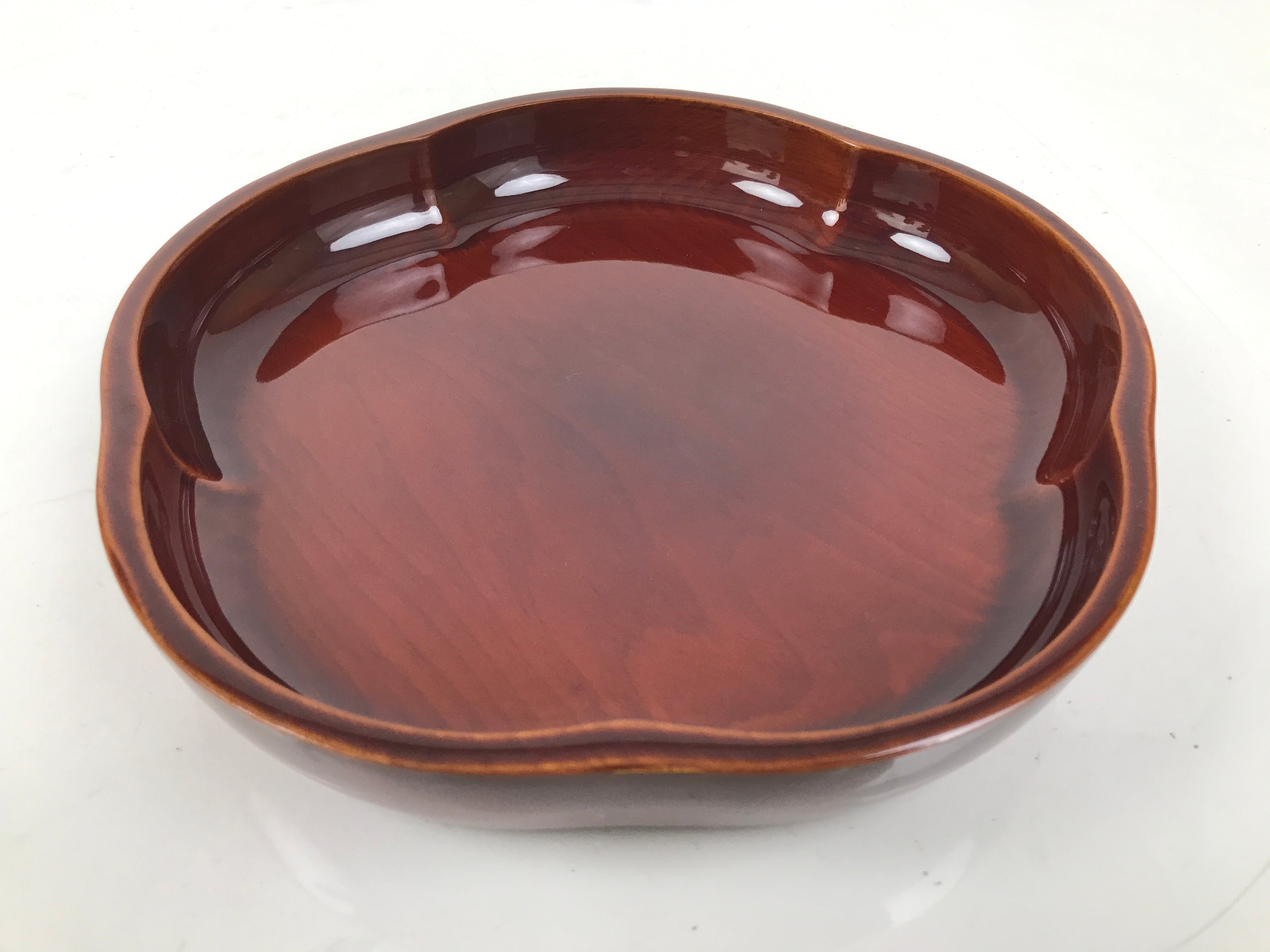 Japanese Lacquered Wood Serving Tray Vtg Hida Shunkei Plum Blossom Brown LWB136