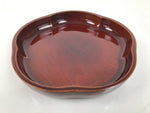 Japanese Lacquered Wood Serving Tray Vtg Hida Shunkei Plum Blossom Brown LWB136