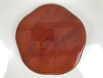Japanese Lacquered Wood Serving Tray Vtg Hida Shunkei Plum Blossom Brown LWB136