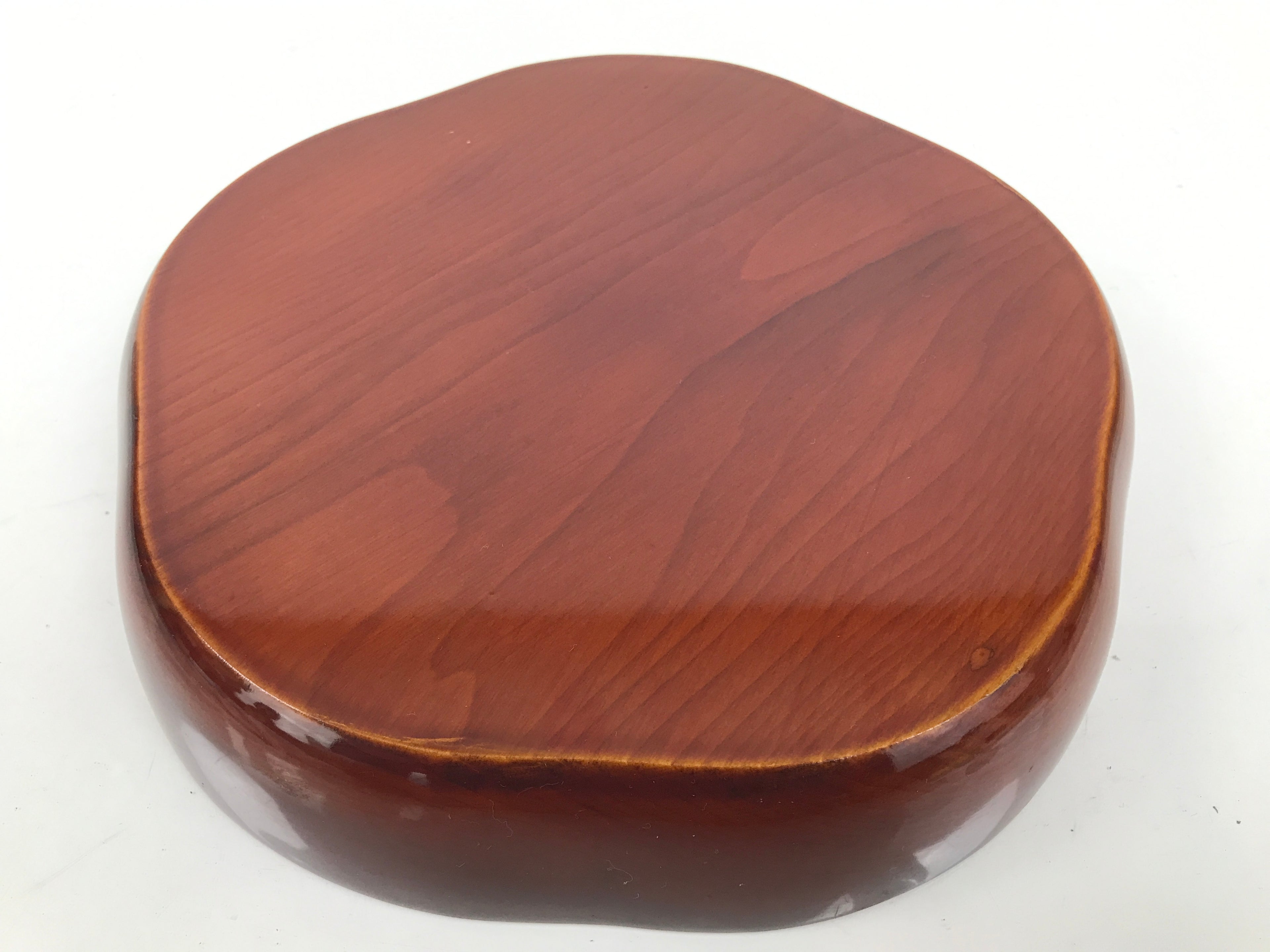 Japanese Lacquered Wood Serving Tray Vtg Hida Shunkei Plum Blossom Brown LWB136