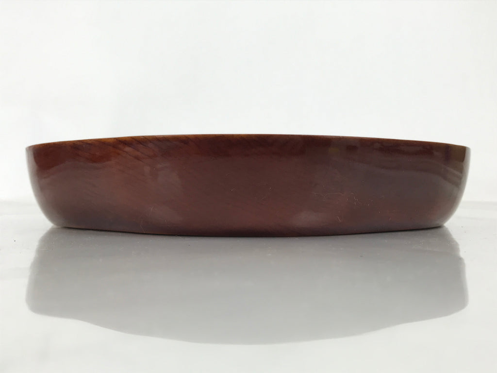 Japanese Lacquered Wood Serving Tray Vtg Hida Shunkei Plum Blossom Brown LWB136