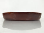 Japanese Lacquered Wood Serving Tray Vtg Hida Shunkei Plum Blossom Brown LWB136