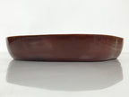 Japanese Lacquered Wood Serving Tray Vtg Hida Shunkei Plum Blossom Brown LWB136