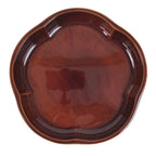 Japanese Lacquered Wood Serving Tray Vtg Hida Shunkei Plum Blossom Brown LWB136