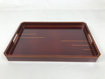 Japanese Lacquered Wood Serving Tray Vtg Hida Shunkei Rectangle Brown LWB138