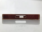 Japanese Lacquered Wood Serving Tray Vtg Hida Shunkei Rectangle Brown LWB138
