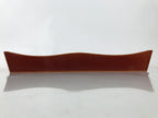 Japanese Lacquered Wood Serving Tray Vtg Hida Shunkei Rectangle Brown Wavy L488