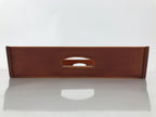 Japanese Lacquered Wood Serving Tray Vtg Hida Shunkei Rectangle Brown Wavy L488