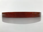 Japanese Lacquered Wood Serving Tray Vtg Hida Shunkei Round Brown Grain L550