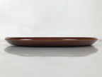 Japanese Lacquered Wood Serving Tray Vtg Hida Shunkei Round Brown W/Box LWB168