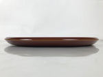 Japanese Lacquered Wood Serving Tray Vtg Hida Shunkei Round Brown W/Box LWB168