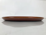 Japanese Lacquered Wood Serving Tray Vtg Hida Shunkei Round Brown W/Box LWB168