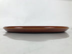 Japanese Lacquered Wood Serving Tray Vtg Hida Shunkei Round Brown W/Box LWB168