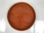Japanese Lacquered Wood Serving Tray Vtg Hida Shunkei Round Brown W/Box LWB169
