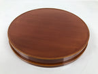 Japanese Lacquered Wood Serving Tray Vtg Hida Shunkei Round Brown W/Box LWB169