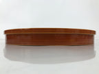 Japanese Lacquered Wood Serving Tray Vtg Hida Shunkei Round Brown W/Box LWB169