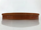 Japanese Lacquered Wood Serving Tray Vtg Hida Shunkei Round Brown W/Box LWB169