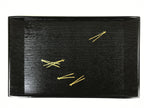 Japanese Lacquered Wood Serving Tray Vtg Obon Pine Matsuba Makie Black LWB88