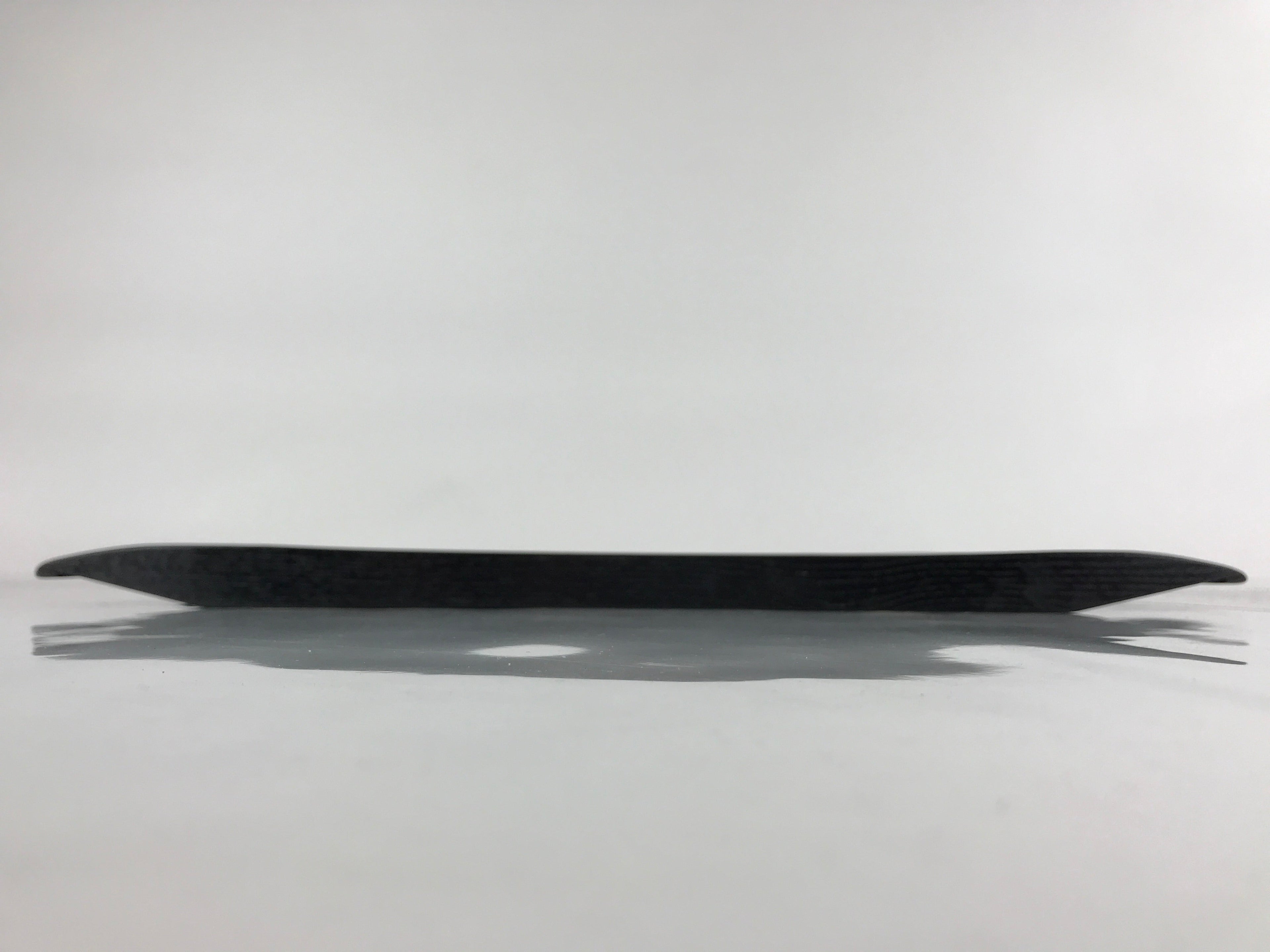Japanese Lacquered Wood Serving Tray Vtg Obon Pine Matsuba Makie Black LWB88