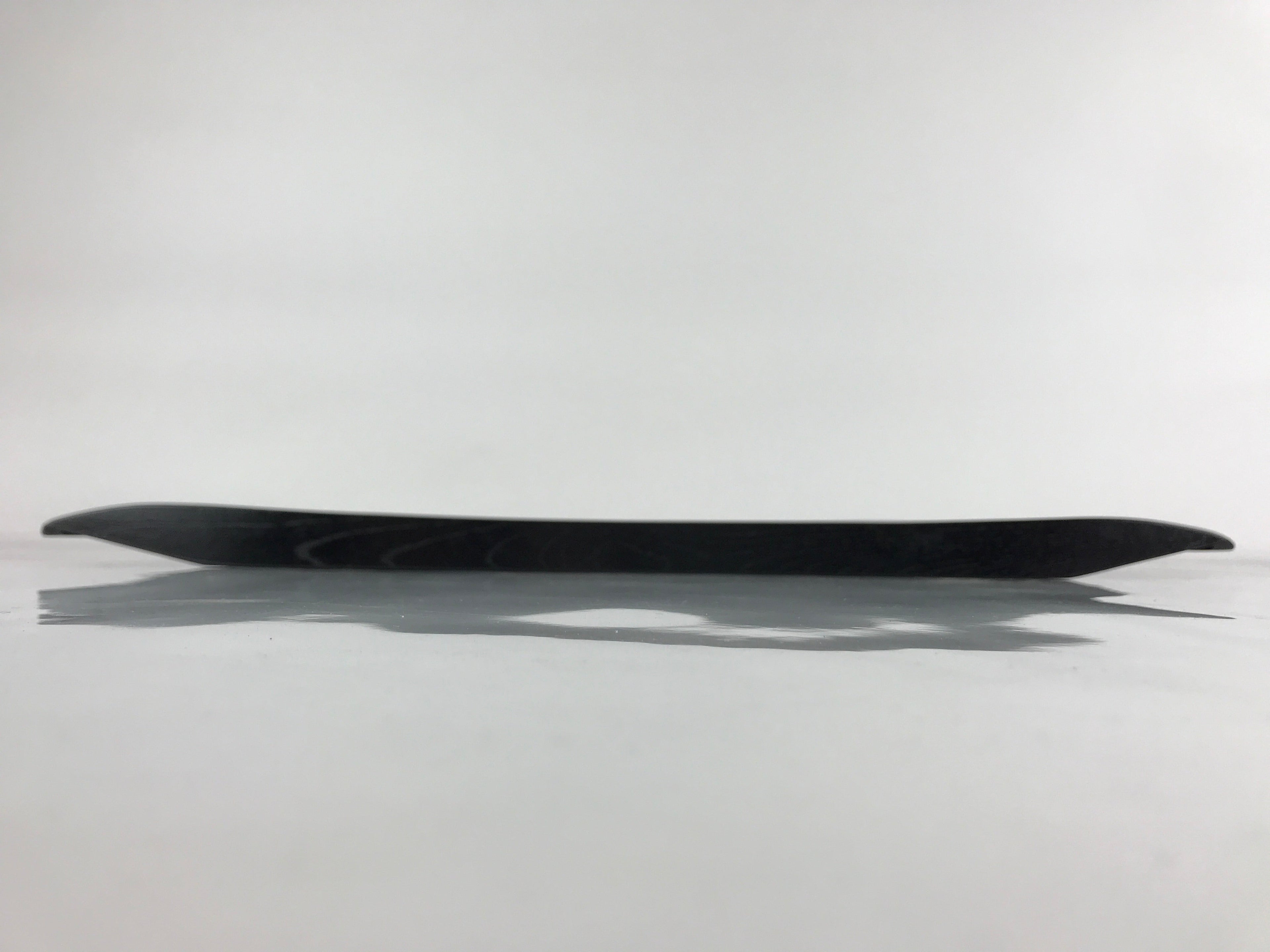 Japanese Lacquered Wood Serving Tray Vtg Obon Pine Matsuba Makie Black LWB88