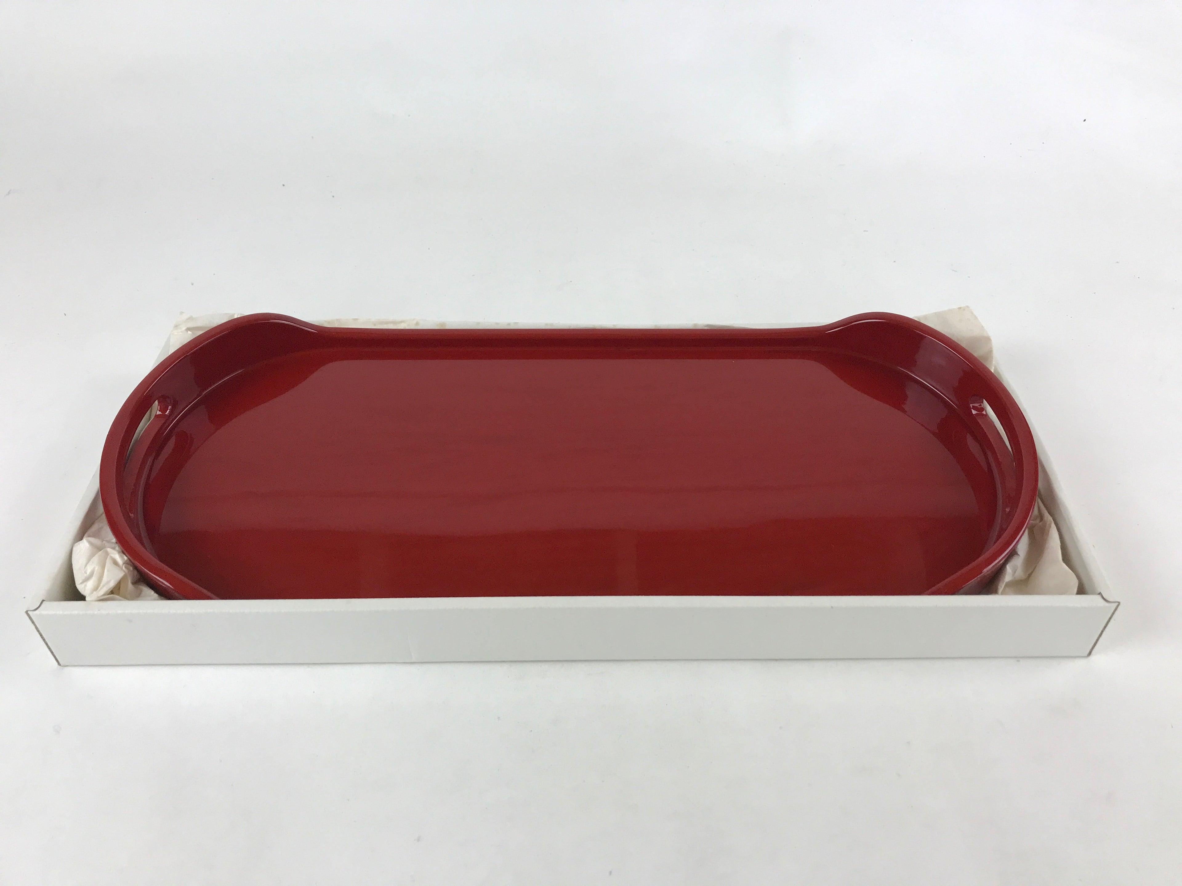 Japanese Lacquered Wood Serving Tray Vtg Red Coffee Tray Seiho-nuri Obon LWB66