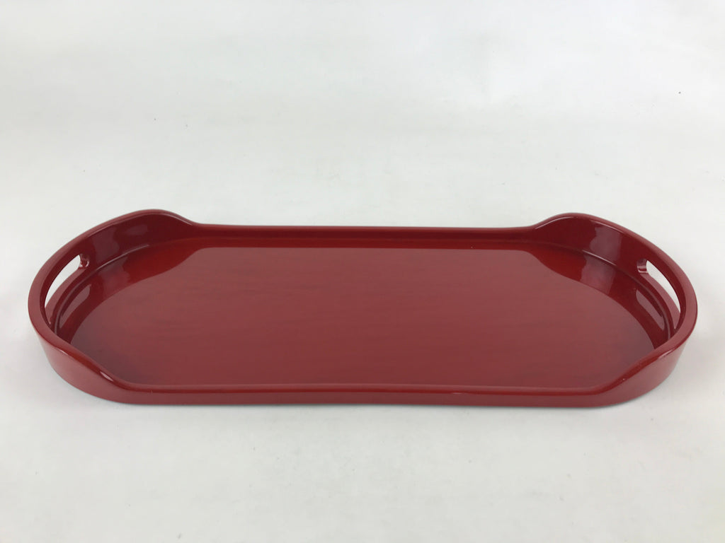 Japanese Lacquered Wood Serving Tray Vtg Red Coffee Tray Seiho-nuri Obon LWB66